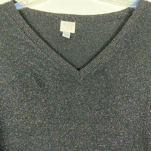 A.n.d. Eway Glittered Black Long Sleeve Tunic L